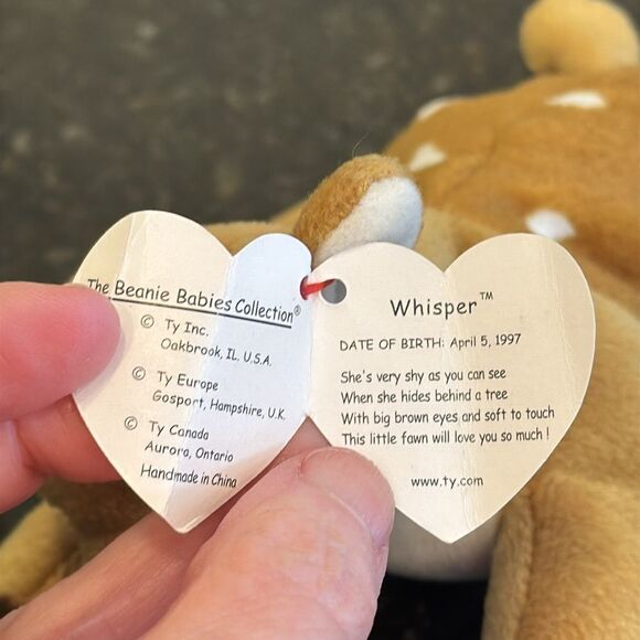 Ty Beanie Baby - WHISPER the Deer 6.5" with tags Plush Stuffed Animal Toy - Picture 8 of 10